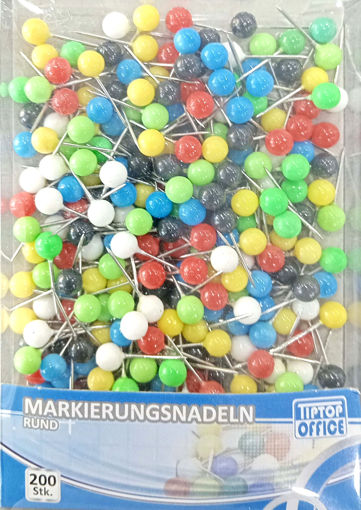 Picture of Map Pins 200pcs Assorted Colors Tip Top