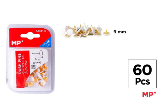 Picture of Map Pins 60pcs White 9mm MP