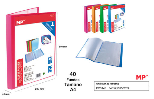 Picture of Clear Book A4 40pockets Blue MP