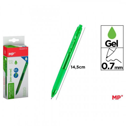 Picture of MP Retractable Pen Green 0.7mm Gel