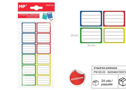 Picture of Book labels 35x25mm Multi Colors 24pcs MP