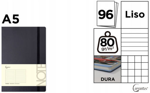 Picture of Notebook A5 Lined  96 Sheets Black 80gr + Elastic