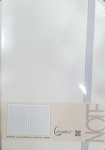 Picture of Notebook A6 Squared 96 sheets Grey 80gr + Elastic