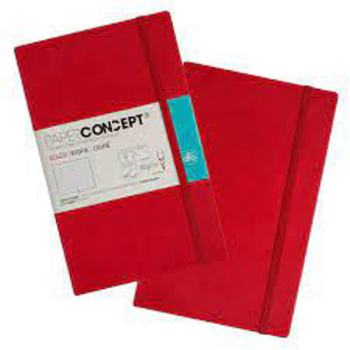 Picture of Notebook HC W Elastic 13x21cm Red Lined Concept
