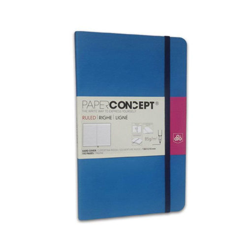 Picture of Notebook HC W Elastic 13x21cm Blue Lined Concept