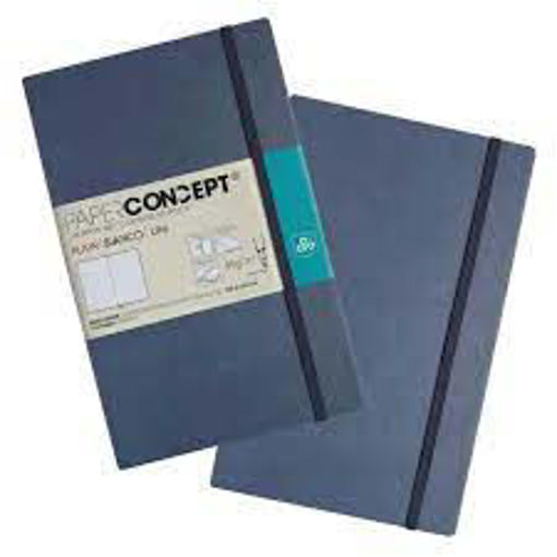 Picture of Notebook HC W Elastic 13x21cm Blue Plain Concept
