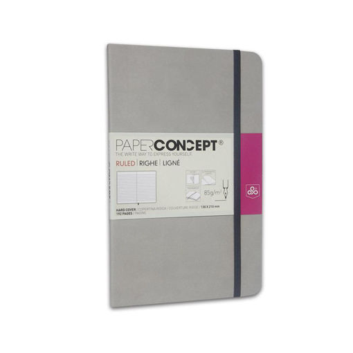 Picture of Notebook HC W Elastic 13x21cm Grey Lined Concept