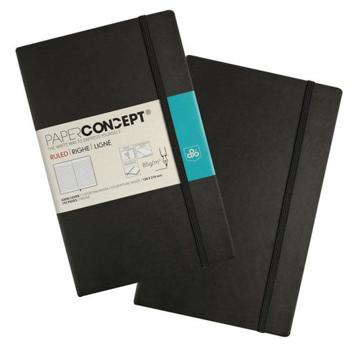 Picture of Notebook HC W Elastic 13x21cm Black Lined Concept