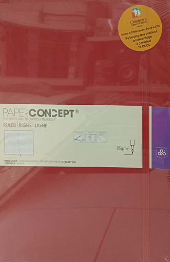 Picture of Notebook HC W Elastic 21x29.7cm Red Lined Concept