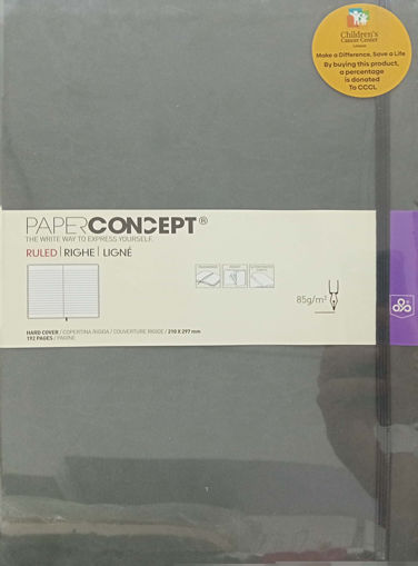 Picture of Notebook HC W Elastic 21x29.7cm Grey Lined Concept