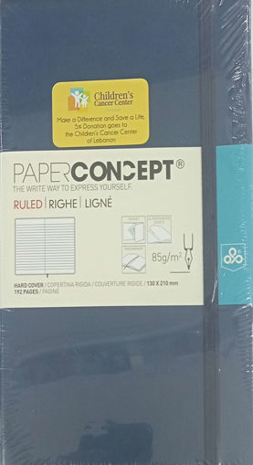 Picture of Notebook HC W Elastic 13x21cm Dark blue Lined Conc