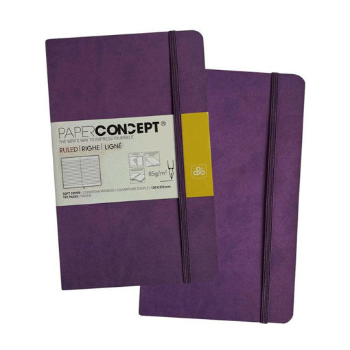 Picture of Notebook SC W Elastic 13x21cm Purple Lined Concept