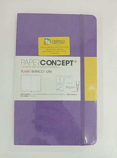 Picture of Notebook SC W Elastic 13x21cm Purple Plain Concept