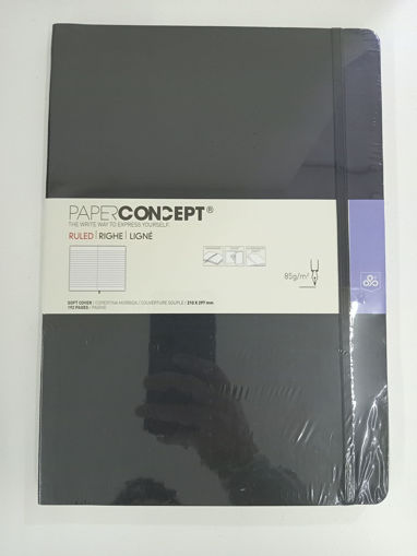 Picture of Notebook SC W Elastic 21x29.7cm Black Lined Concep