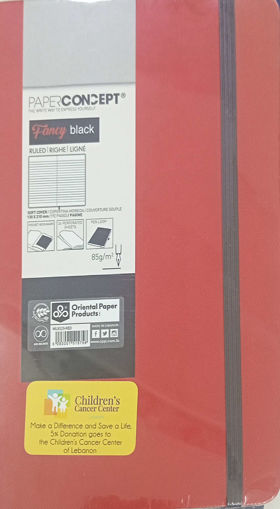 Picture of Notebook SC W Elastic 13x21cm Red Lined Concept