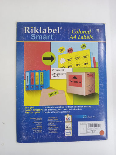 Picture of Office label 205X297mm A4 20 Sheets Red Riklabel