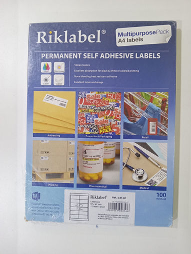 Picture of Office label 97X42mm A4 100 Sheets White Riklabel