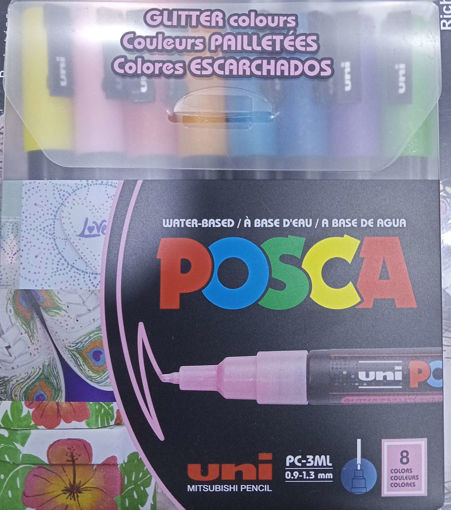 Picture of Paint Marker 8colors Glitter 0.9-1.3mm Uni Posca