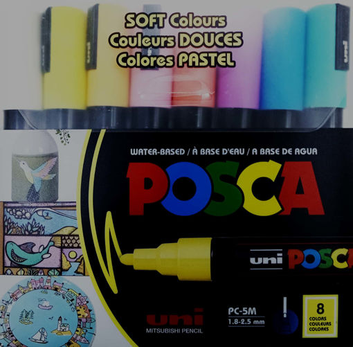 Picture of Paint Marker 8colors Pastel 1.8-2.5mm Uni Posca