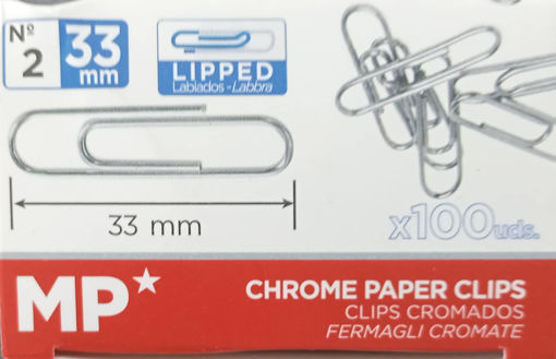 Picture of Paper clips 100 Pcs 33mm Chrome MP