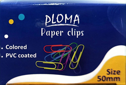 Picture of Paper Clips 100 Pcs Colored 50mm Ploma