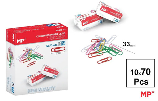 Picture of Paper clips 70pcs Multi Colors 33mm Chrome MP