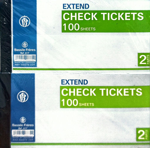 Picture of Check Tickets 100 Sheets 2 Parts Numbered Extend