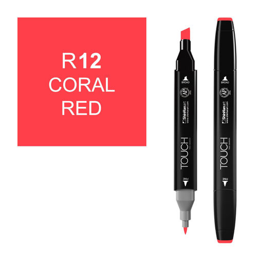 Picture of Permanent Marker Coral Red Twin Touch