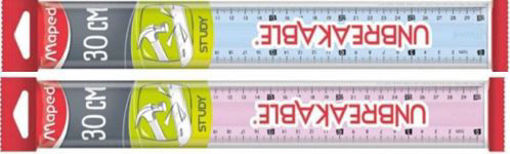 Picture of Plastic Ruler 30cm Assorted Colors Unbreakable Map