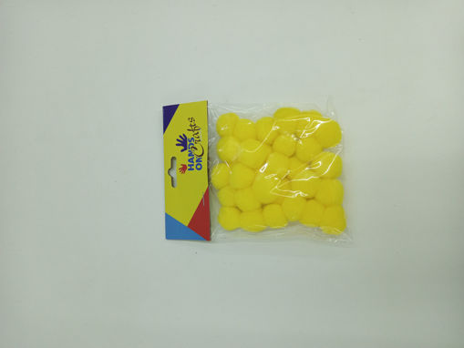 Picture of Pompoms 30pcs Yellow 25mm Hand Craft