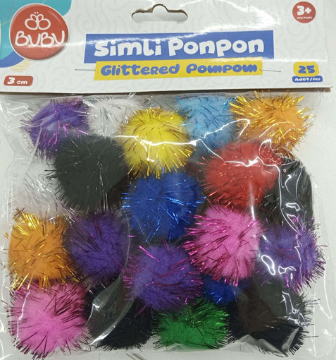 Picture of Pompoms 3cm Multi Colors Brillant Bubu