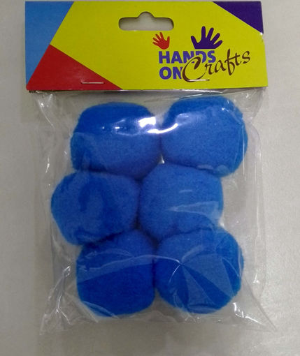Picture of Pompoms 6pcs Blue 50mm Hand Craft