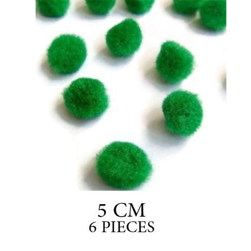Picture of Pompoms 6pcs Light Green 50mm Hand Craft