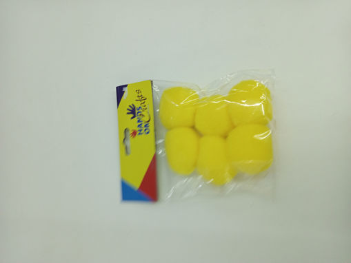 Picture of Pompoms 6pcs Yellow 50mm Hand Craft