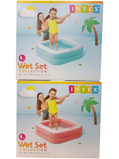 Picture of Pool 86x86x25cm Blue/Pink Box Intex
