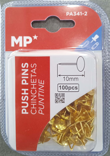 Picture of Push Pins 100 Pcs Gold 10mm MP