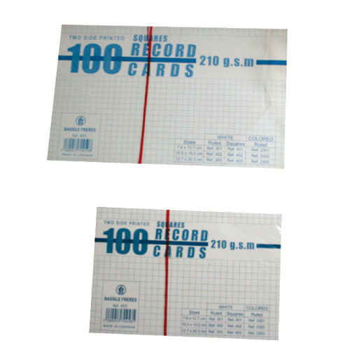 Picture of Record Cards (Set of 100) 10x15 240gr Quadrilled B