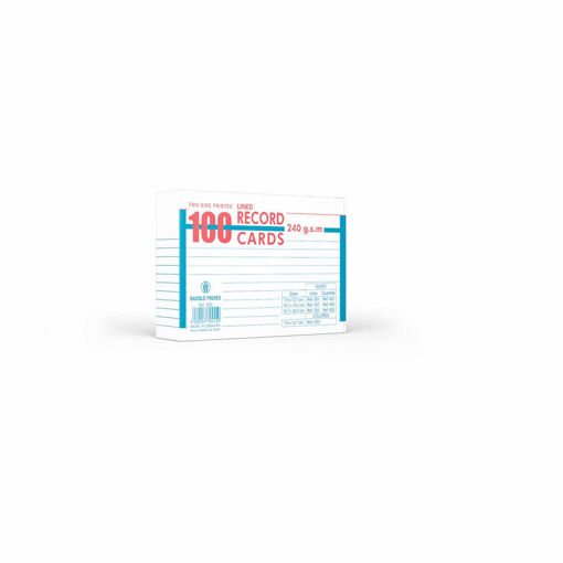 Picture of Record Cards 10x15cm White 240gr Lined Bassile