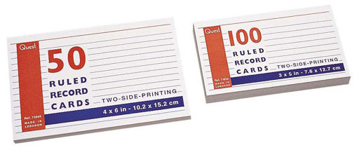 Picture of Record Cards 7.6x12.7cm 165g Lined Bassile