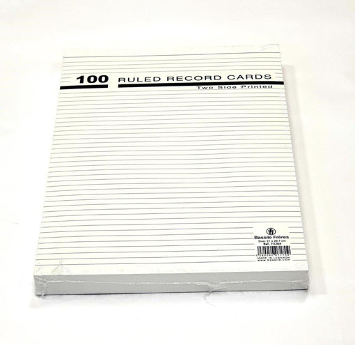 Picture of Record Cards A4 100 Pockets White 160gr Lined Bass