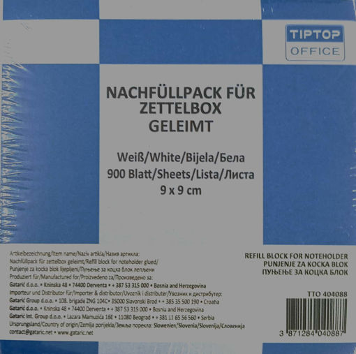 Picture of Refill Cube 9X9cm 900 Sheets White Glued Tip Top