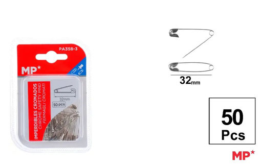 Picture of Safety Pins 50pcs Metallic 32mm MP