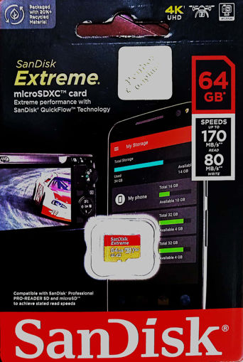 Picture of Card Micro Extreme Sandisk,SDSQXAH-064G-GN6MN