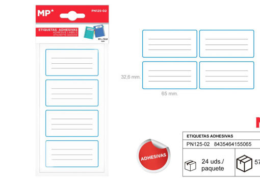 Picture of Book labels 65X32mm Light Blue Adhesive MP