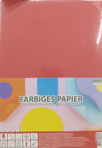 Picture of Set of Plain Paper A4 250 Sheets Red 80gr Tip Top