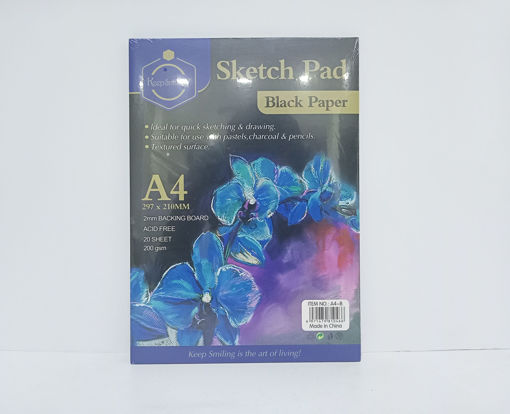 Picture of Sketch book A4 20 Sheets Black 200gr Keep Smiling