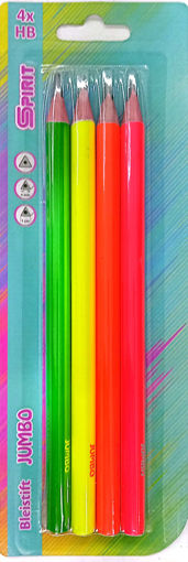 Picture of Spirit Pencil (Set of 4) Neon Color HB Jumbo