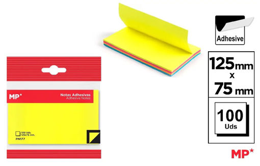 Picture of Stick Notes 100 Sheets Neon Color 75x125mm MP