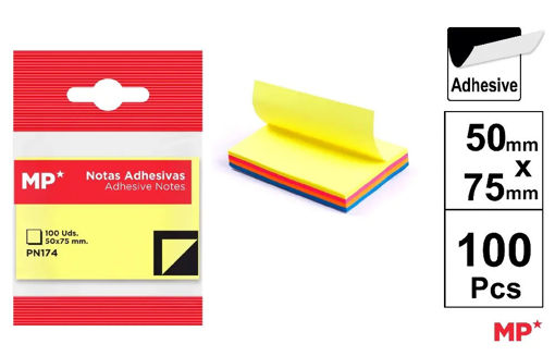 Picture of Stick Notes 100 Sheets Neon Color 75x50mm MP