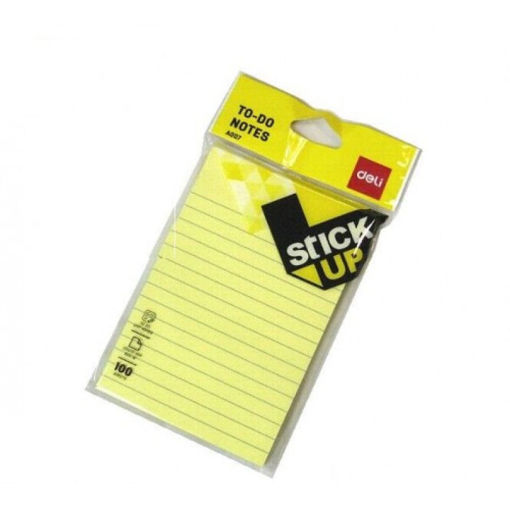 Picture of Stick Notes 10x15cm Yellow Lined Deli